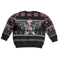 Live To Ride Motorbike Skeleton Kid Ugly Christmas Sweater Biker Skull Christmas DT04 - Wonder Print Shop