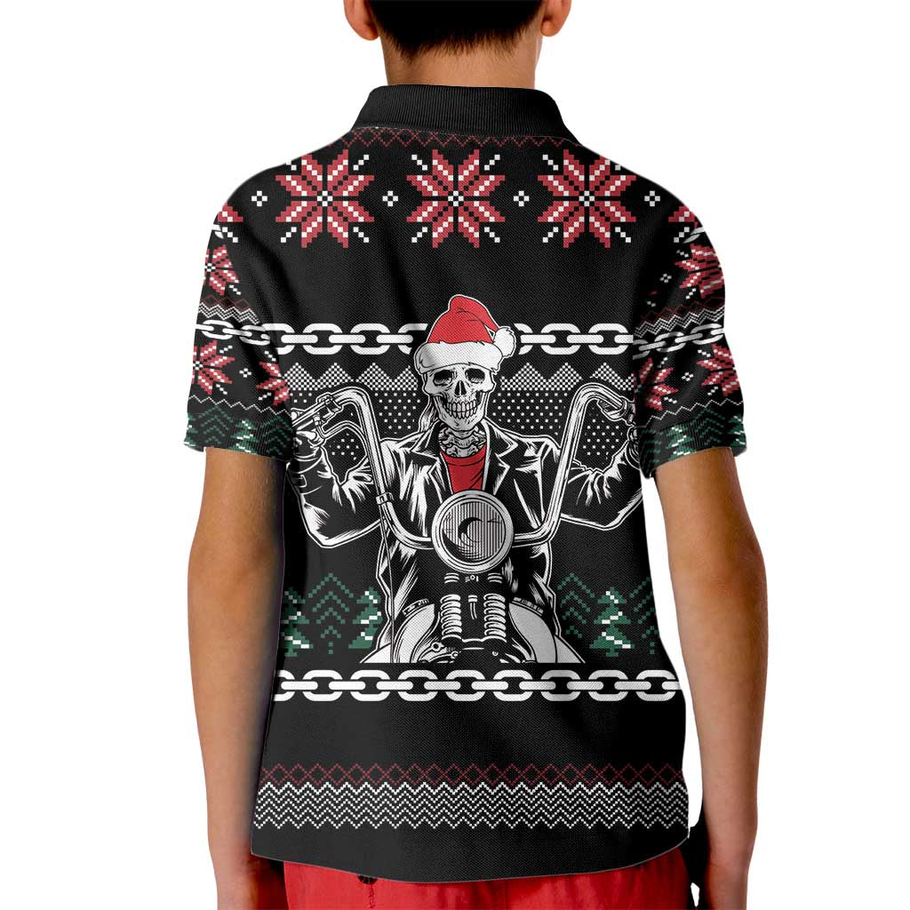 Live To Ride Motorbike Skeleton Kid Polo Shirt Biker Skull Christmas DT04 - Wonder Print Shop