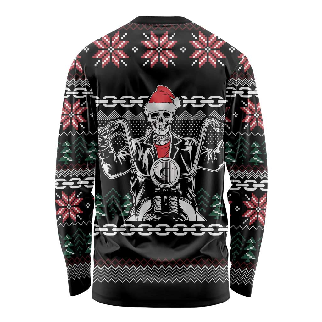 Live To Ride Motorbike Skeleton Long Sleeve Shirt Biker Skull Christmas DT04 - Wonder Print Shop