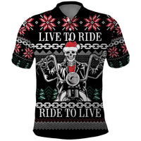 Live To Ride Motorbike Skeleton Polo Shirt Biker Skull Christmas DT04 - Wonder Print Shop