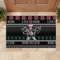 Live To Ride Motorbike Skeleton Rubber Doormat Biker Skull Christmas DT04 - Wonder Print Shop