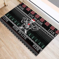 Live To Ride Motorbike Skeleton Rubber Doormat Biker Skull Christmas DT04 - Wonder Print Shop