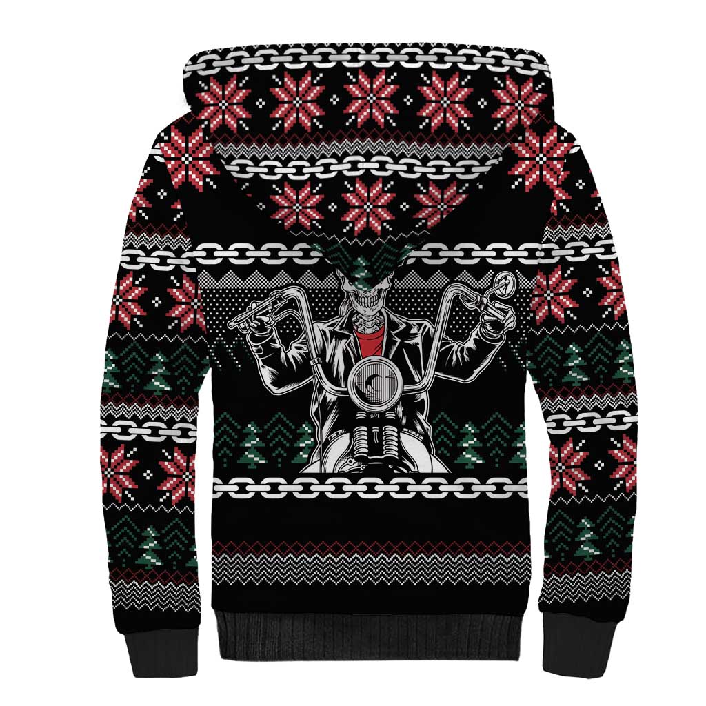 Live To Ride Motorbike Skeleton Sherpa Hoodie Biker Skull Christmas DT04 - Wonder Print Shop