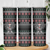Live To Ride Motorbike Skeleton Skinny Tumbler Biker Skull Christmas DT04 - Wonder Print Shop