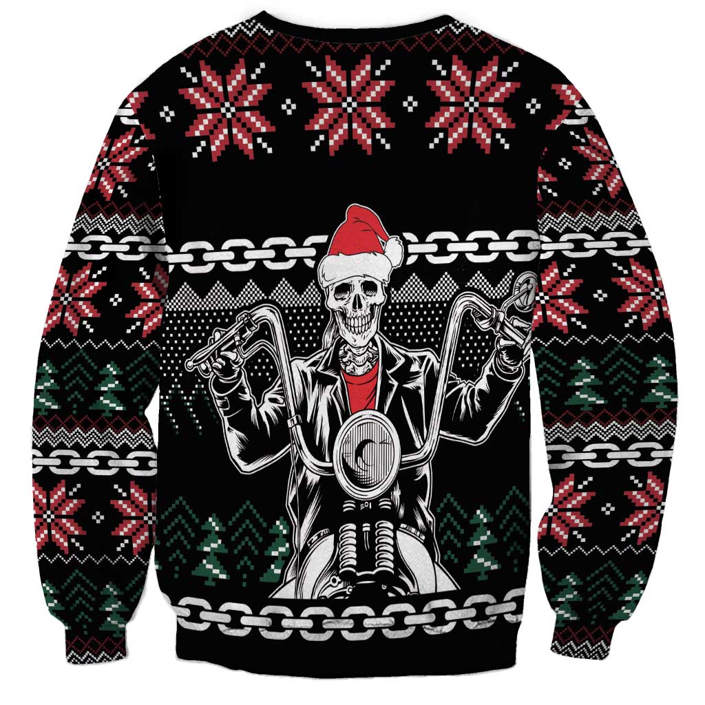 Live To Ride Motorbike Skeleton Sweatshirt Biker Skull Christmas DT04 - Wonder Print Shop