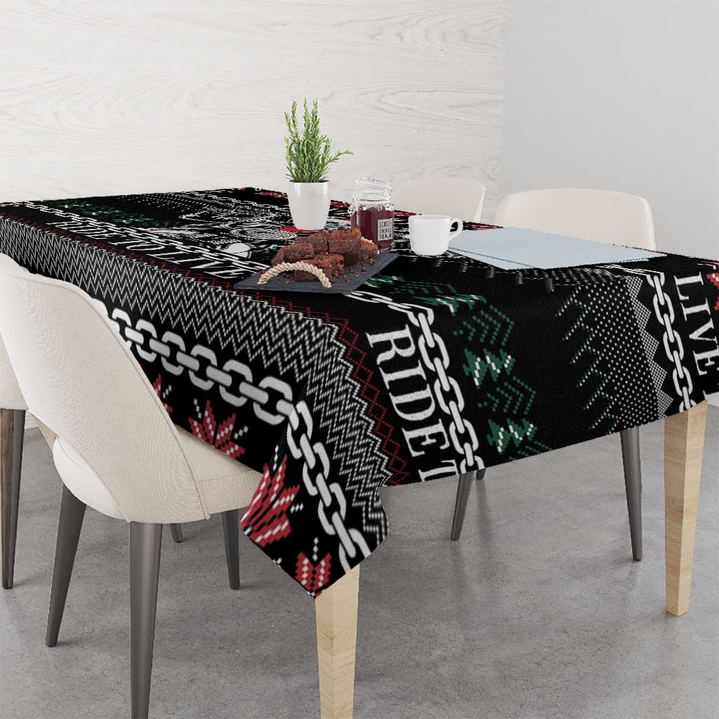 Live To Ride Motorbike Skeleton Tablecloth Biker Skull Christmas DT04 - Wonder Print Shop