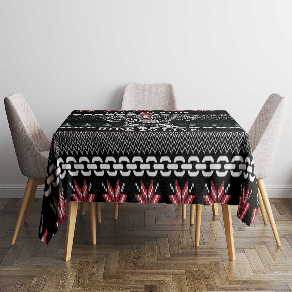 Live To Ride Motorbike Skeleton Tablecloth Biker Skull Christmas DT04 - Wonder Print Shop