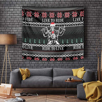 Live To Ride Motorbike Skeleton Tapestry Biker Skull Christmas DT04 - Wonder Print Shop