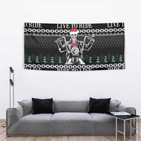 Live To Ride Motorbike Skeleton Tapestry Biker Skull Christmas DT04 - Wonder Print Shop
