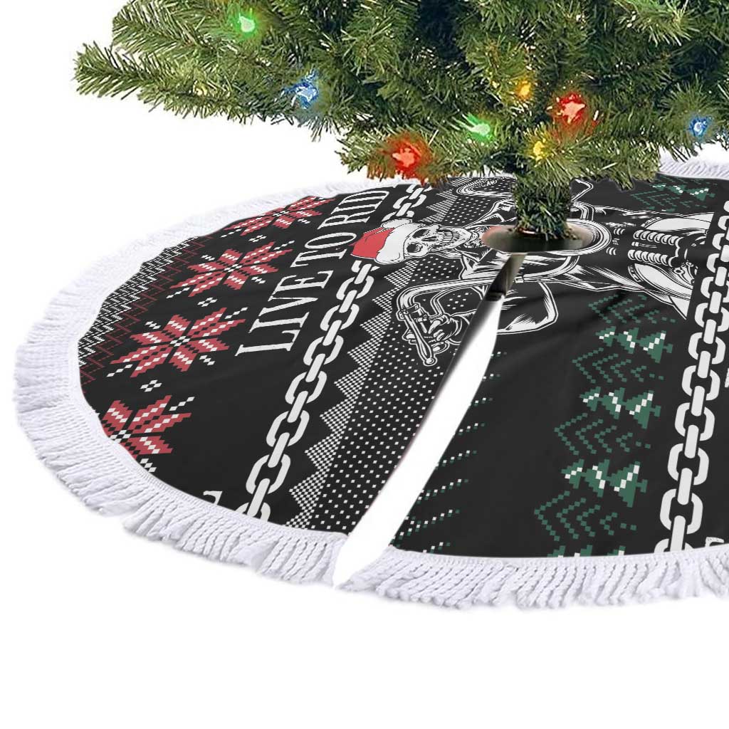 Live To Ride Motorbike Skeleton Tree Skirt Biker Skull Christmas DT04 - Wonder Print Shop