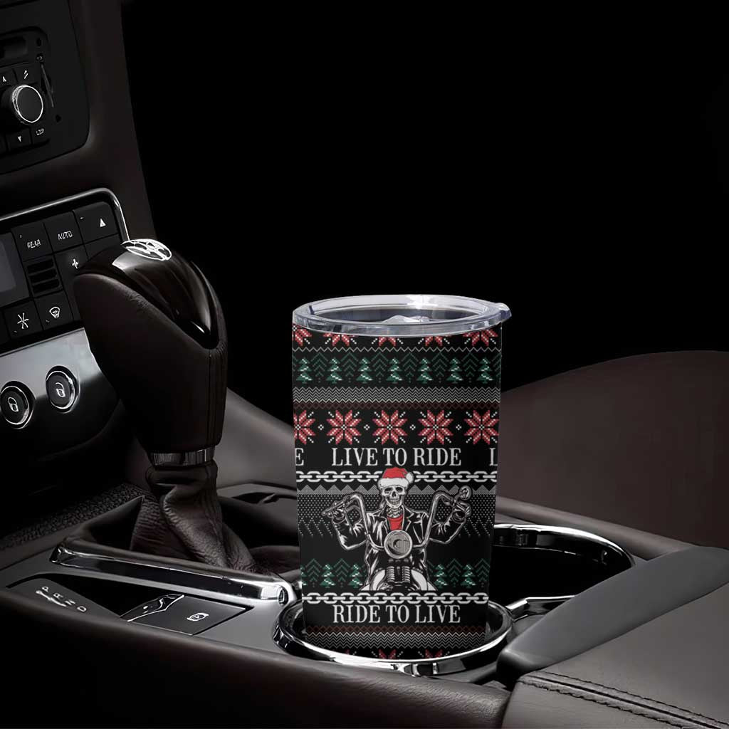 Live To Ride Motorbike Skeleton Tumbler Cup Biker Skull Christmas DT04 - Wonder Print Shop