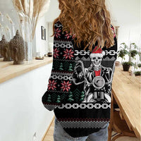 Live To Ride Motorbike Skeleton Women Casual Shirt Biker Skull Christmas DT04 - Wonder Print Shop