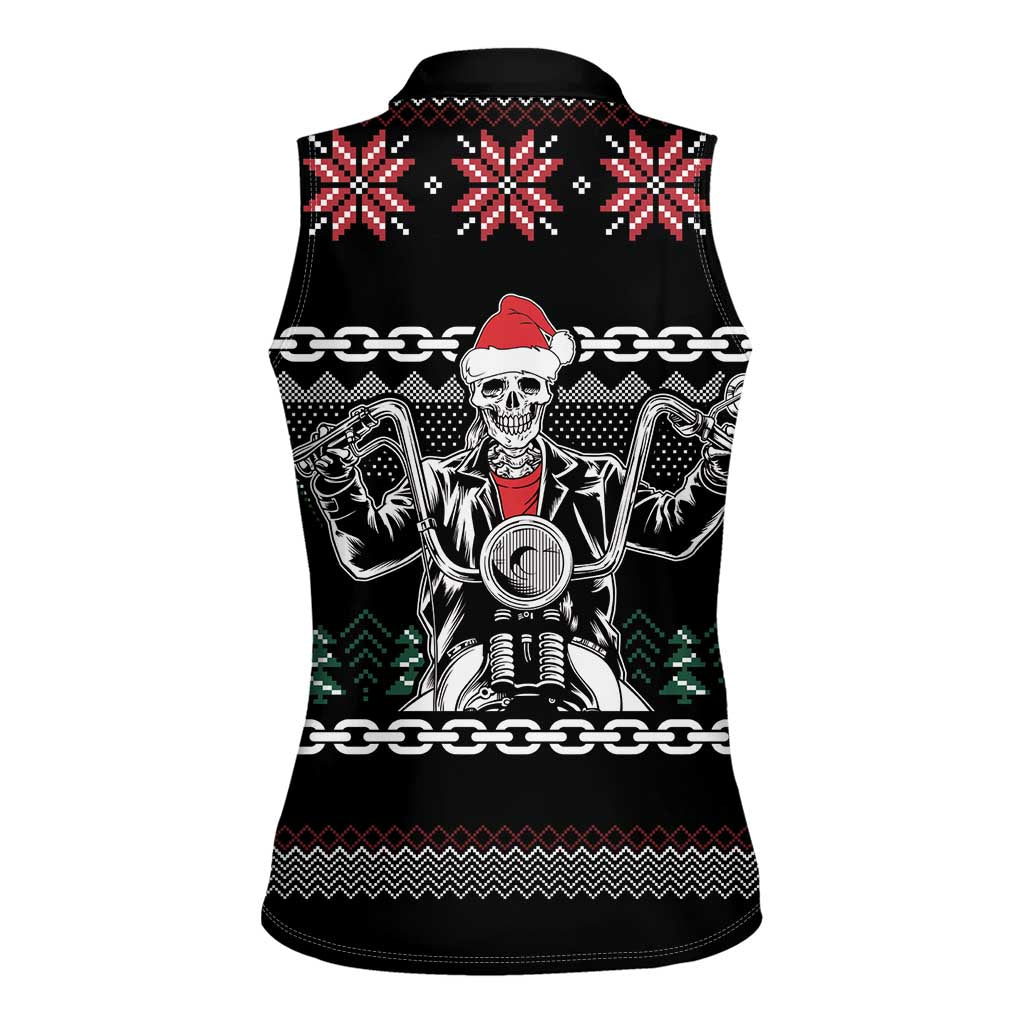 Live To Ride Motorbike Skeleton Women Sleeveless Polo Shirt Biker Skull Christmas DT04 - Wonder Print Shop