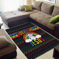 LGBT Not Today Jesus Area Rug Rainbow Christmas DT04 - Wonder Print Shop