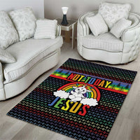 LGBT Not Today Jesus Area Rug Rainbow Christmas DT04 - Wonder Print Shop
