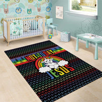 LGBT Not Today Jesus Area Rug Rainbow Christmas DT04 - Wonder Print Shop