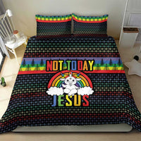 LGBT Not Today Jesus Bedding Set Rainbow Christmas DT04 - Wonder Print Shop