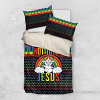 LGBT Not Today Jesus Bedding Set Rainbow Christmas DT04 - Wonder Print Shop