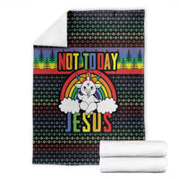 LGBT Not Today Jesus Blanket Rainbow Christmas