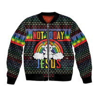 LGBT Not Today Jesus Bomber Jacket Rainbow Christmas DT04 - Wonder Print Shop