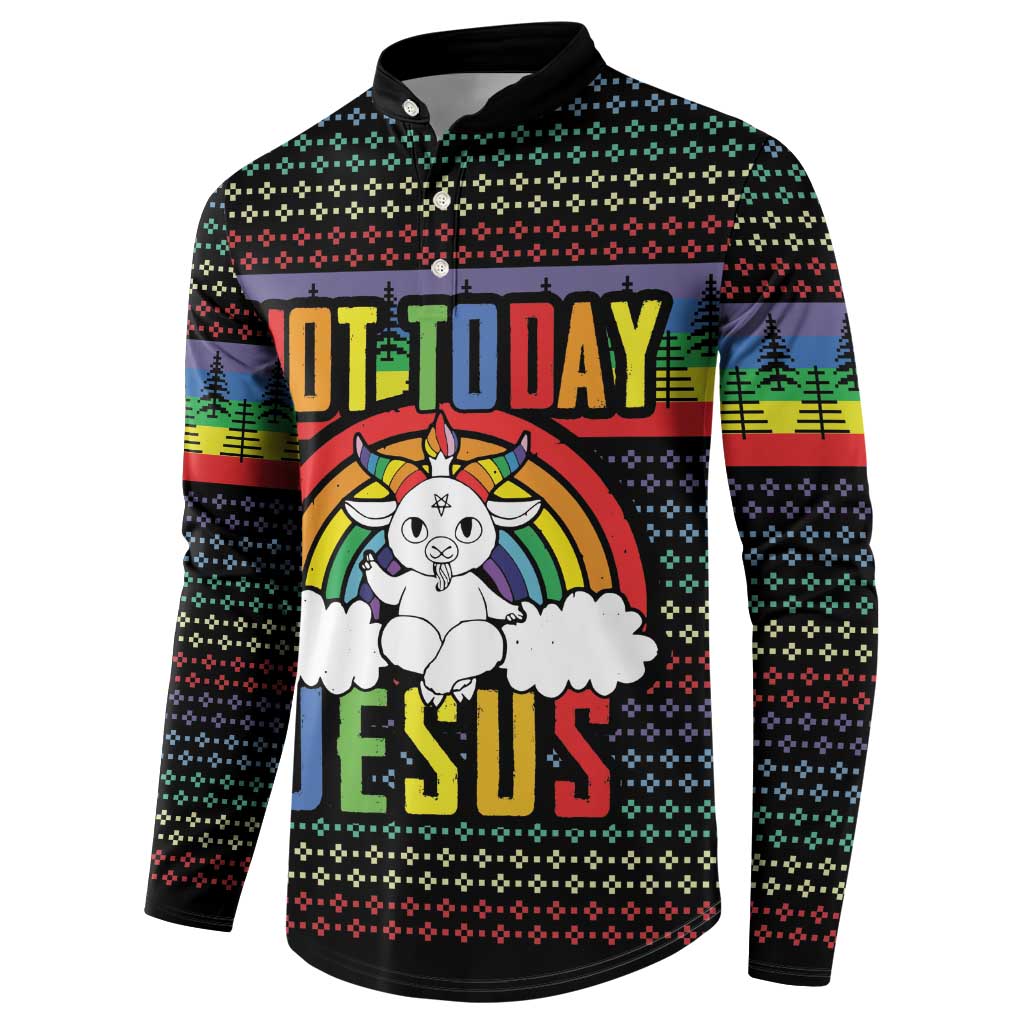 LGBT Not Today Jesus Button Sweatshirt Rainbow Christmas DT04 - Wonder Print Shop
