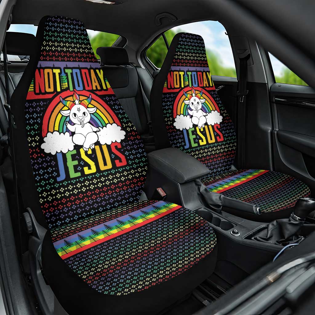 LGBT Not Today Jesus Car Seat Cover Rainbow Christmas DT04 - Wonder Print Shop