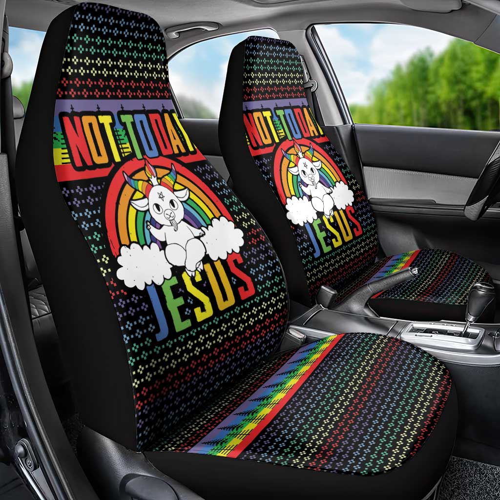 LGBT Not Today Jesus Car Seat Cover Rainbow Christmas DT04 - Wonder Print Shop
