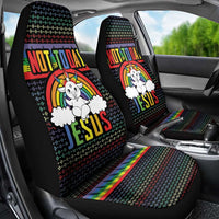 LGBT Not Today Jesus Car Seat Cover Rainbow Christmas DT04 - Wonder Print Shop