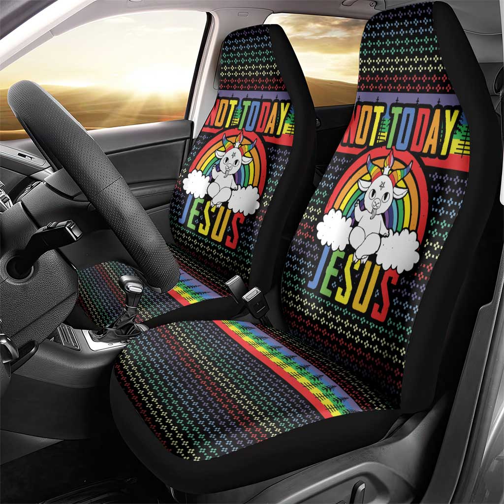 LGBT Not Today Jesus Car Seat Cover Rainbow Christmas DT04 - Wonder Print Shop