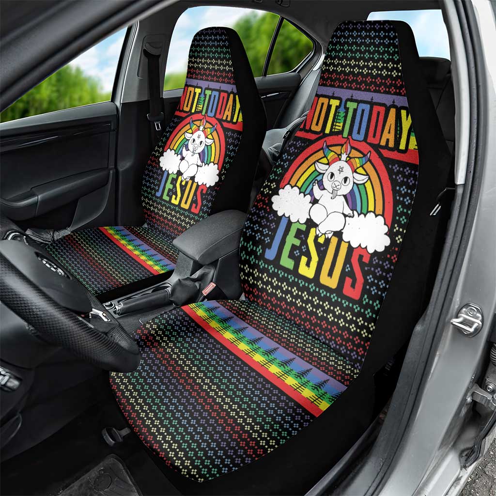 LGBT Not Today Jesus Car Seat Cover Rainbow Christmas DT04 - Wonder Print Shop