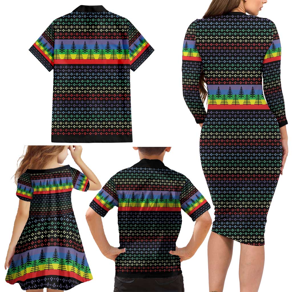 LGBT Not Today Jesus Family Matching Long Sleeve Bodycon Dress and Hawaiian Shirt Rainbow Christmas DT04 - Wonder Print Shop
