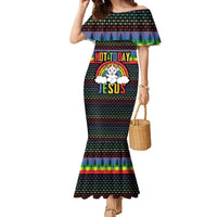 LGBT Not Today Jesus Family Matching Mermaid Dress and Hawaiian Shirt Rainbow Christmas DT04 - Wonder Print Shop