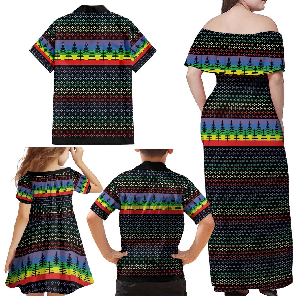LGBT Not Today Jesus Family Matching Off Shoulder Maxi Dress and Hawaiian Shirt Rainbow Christmas DT04 - Wonder Print Shop