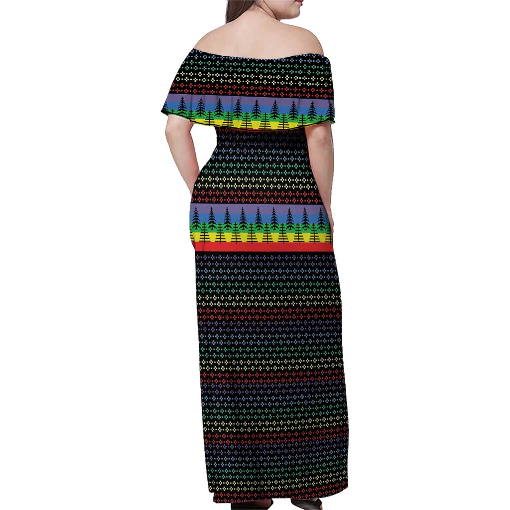 LGBT Not Today Jesus Family Matching Off Shoulder Maxi Dress and Hawaiian Shirt Rainbow Christmas DT04 - Wonder Print Shop