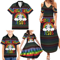 LGBT Not Today Jesus Family Matching Summer Maxi Dress and Hawaiian Shirt Rainbow Christmas DT04 - Wonder Print Shop