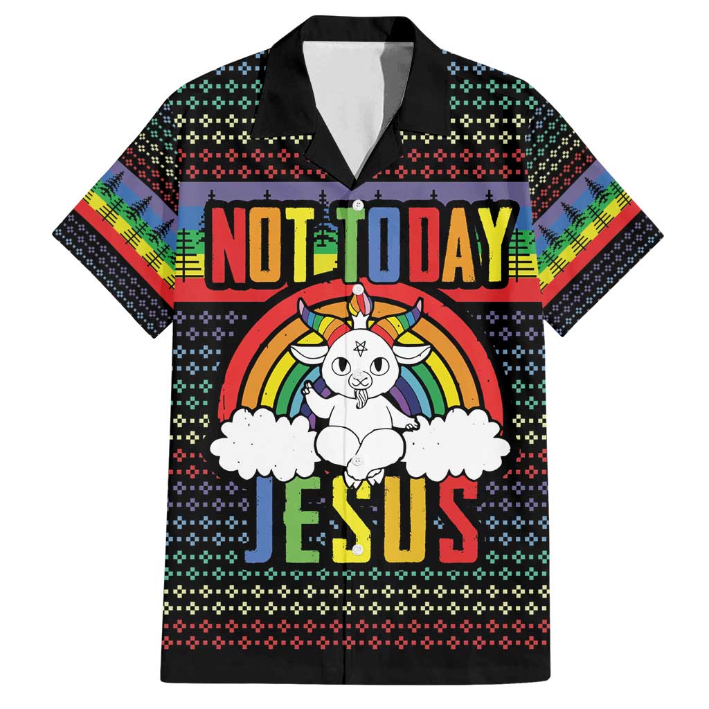 LGBT Not Today Jesus Family Matching Summer Maxi Dress and Hawaiian Shirt Rainbow Christmas DT04 - Wonder Print Shop