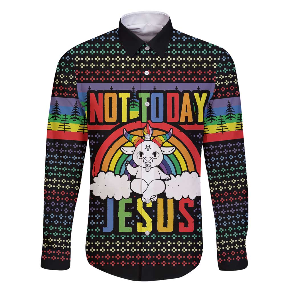 LGBT Not Today Jesus Family Matching Summer Maxi Dress and Hawaiian Shirt Rainbow Christmas DT04 - Wonder Print Shop