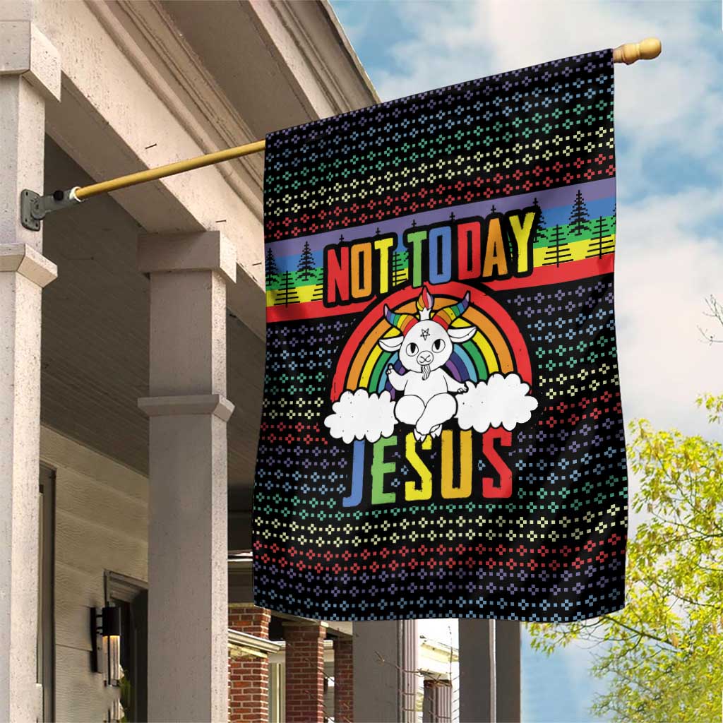 LGBT Not Today Jesus Garden Flag Rainbow Christmas DT04 - Wonder Print Shop