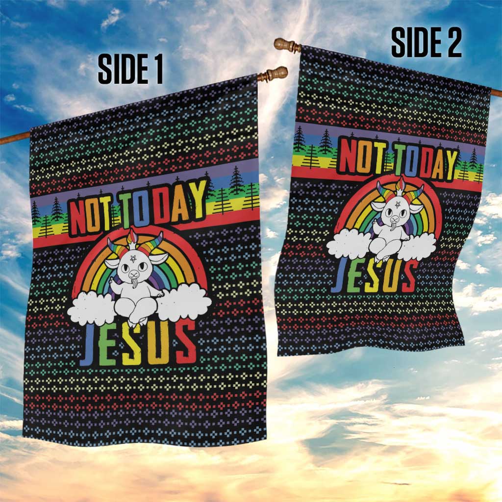 LGBT Not Today Jesus Garden Flag Rainbow Christmas DT04 - Wonder Print Shop