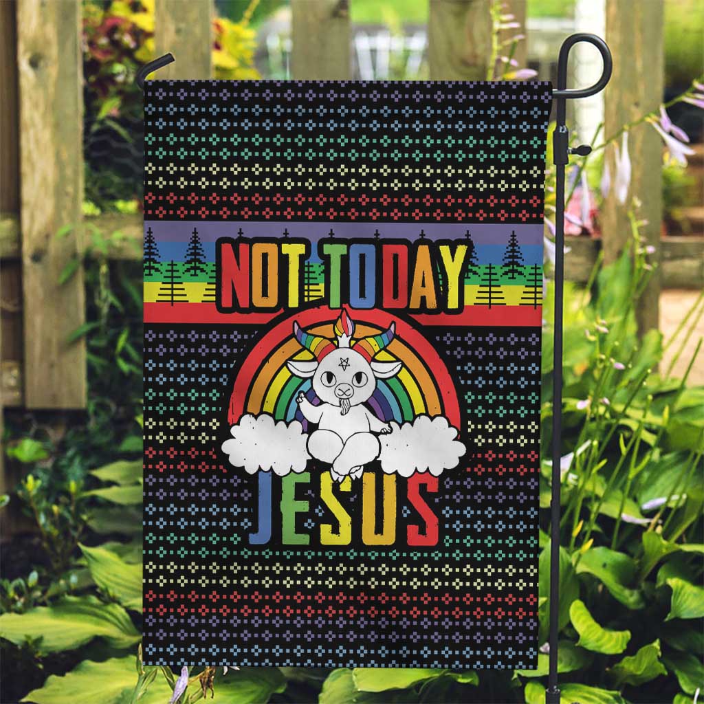 LGBT Not Today Jesus Garden Flag Rainbow Christmas DT04 - Wonder Print Shop