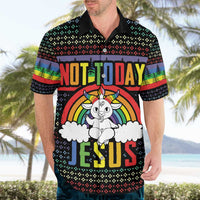 LGBT Not Today Jesus Hawaiian Shirt Rainbow Christmas DT04 - Wonder Print Shop