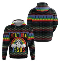 LGBT Not Today Jesus Hoodie Rainbow Christmas DT04 - Wonder Print Shop