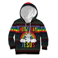 LGBT Not Today Jesus Kid Hoodie Rainbow Christmas DT04 - Wonder Print Shop