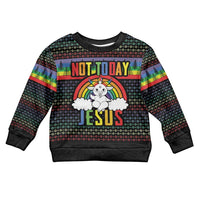 LGBT Not Today Jesus Kid Ugly Christmas Sweater Rainbow Christmas DT04 - Wonder Print Shop