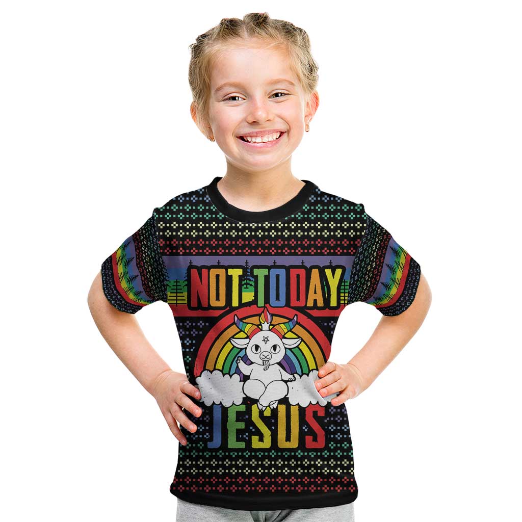 LGBT Not Today Jesus Kid T Shirt Rainbow Christmas DT04 - Wonder Print Shop