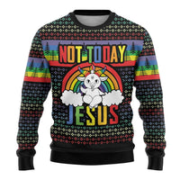 LGBT Not Today Jesus Ugly Christmas Sweater Rainbow Christmas DT04 - Wonder Print Shop