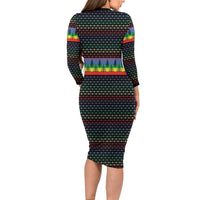 LGBT Not Today Jesus Long Sleeve Bodycon Dress Rainbow Christmas DT04 - Wonder Print Shop