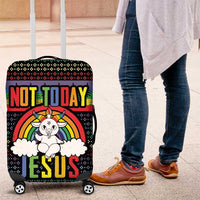 LGBT Not Today Jesus Luggage Cover Rainbow Christmas DT04 - Wonder Print Shop