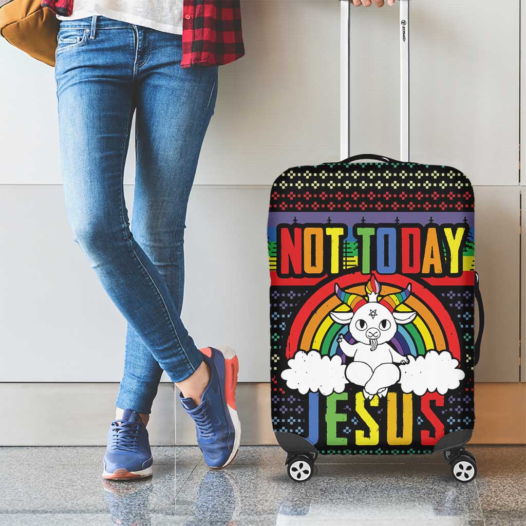 LGBT Not Today Jesus Luggage Cover Rainbow Christmas DT04 - Wonder Print Shop