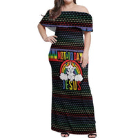 LGBT Not Today Jesus Off Shoulder Maxi Dress Rainbow Christmas DT04 - Wonder Print Shop